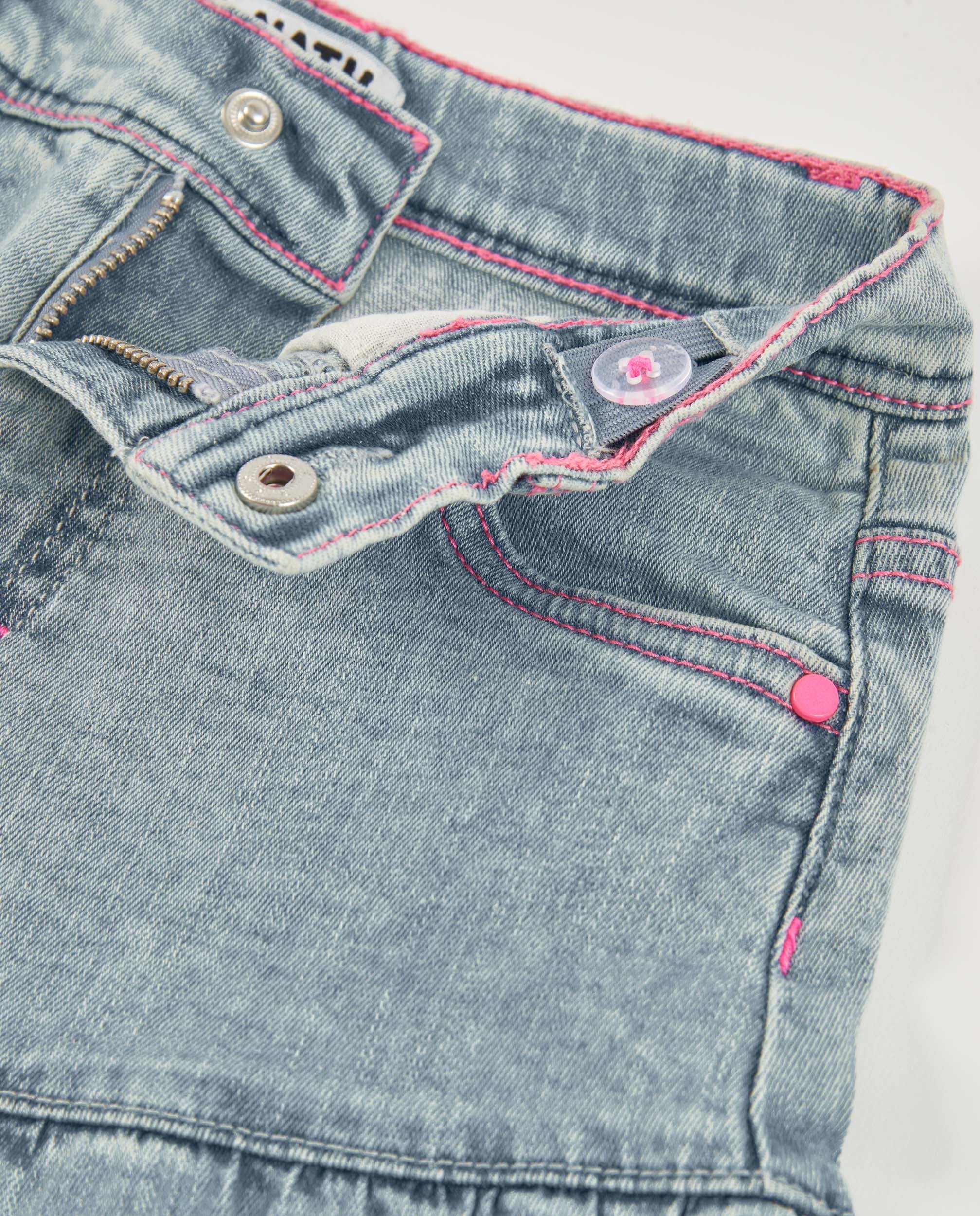 Tuc Tuc shorts denim bambina azzurri con volant