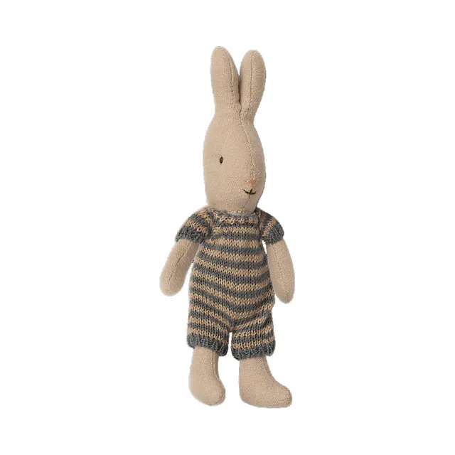 Maileg Baby Rabbit Micro pupazzo coniglio righe blu