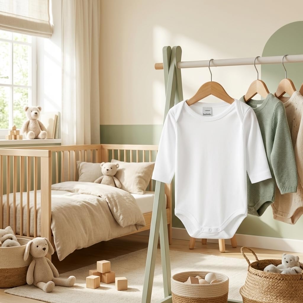 Babidu Body manica lunga collo americano bianco 9-12 mesi cotone