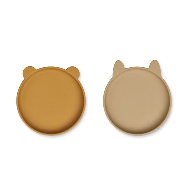 Liewood Olivia piatti silicone golden caramel set 2 pezzi