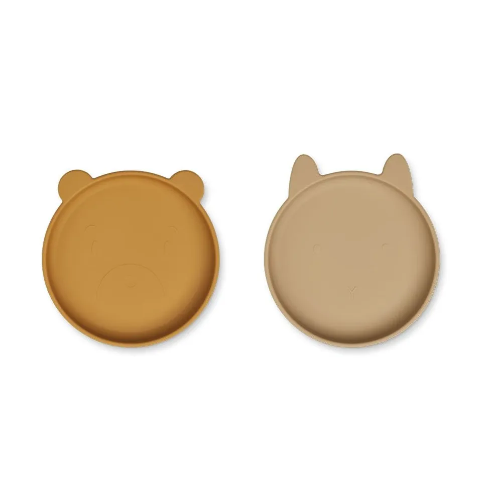 Liewood Olivia piatti silicone golden caramel set 2 pezzi