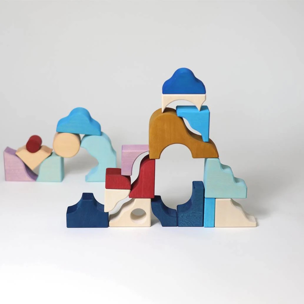 Grimm's Tiny Art Wave set costruzioni legno Small con vassoio