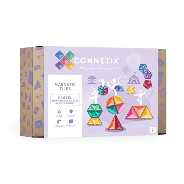 Connetix Pastel Shape Expansion costruzioni magnetiche 48 pezzi