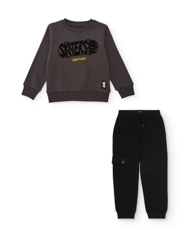Tuc Tuc Set Bambino Felpa Skaters Grigio Scuro Cargo