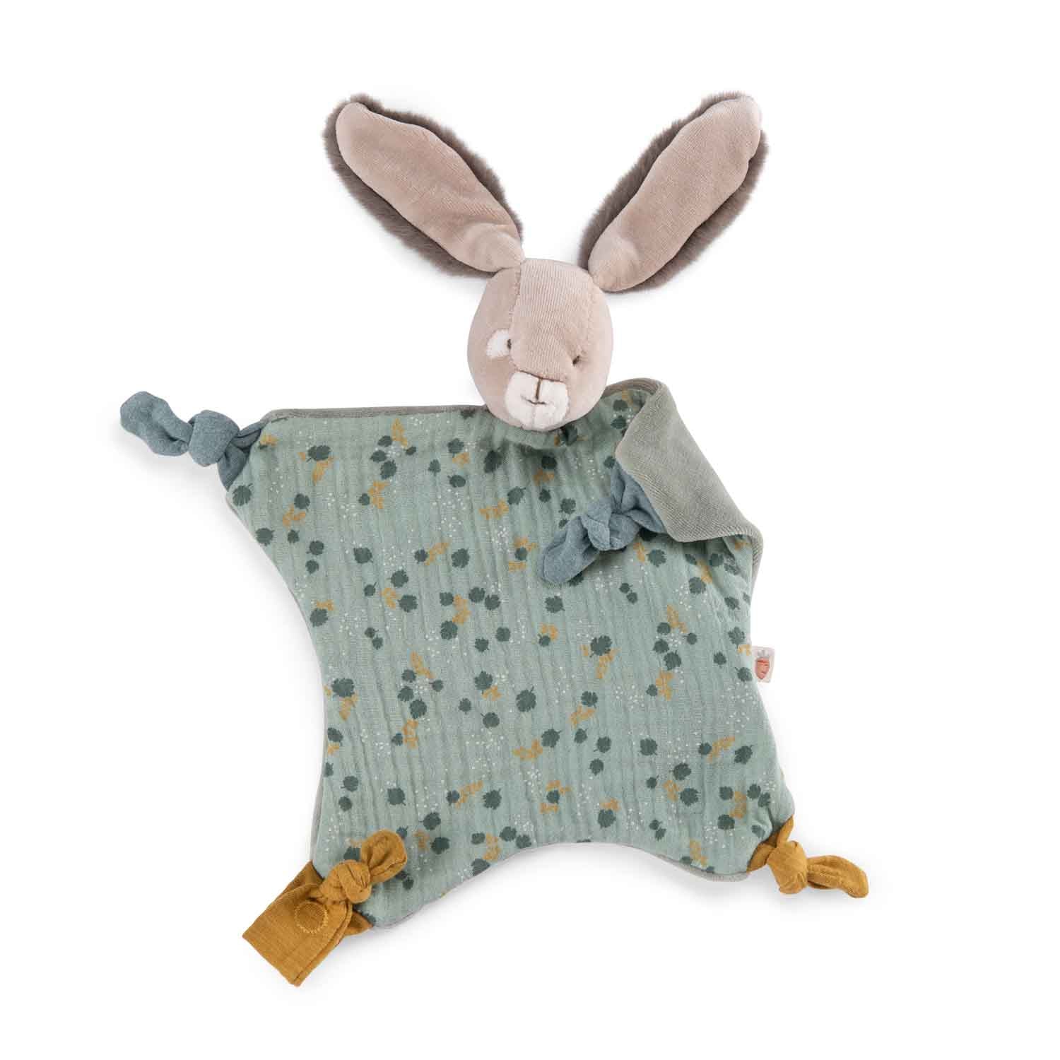 Moulin Roty Trois Petits Lapins doudou porta ciuccio salvia