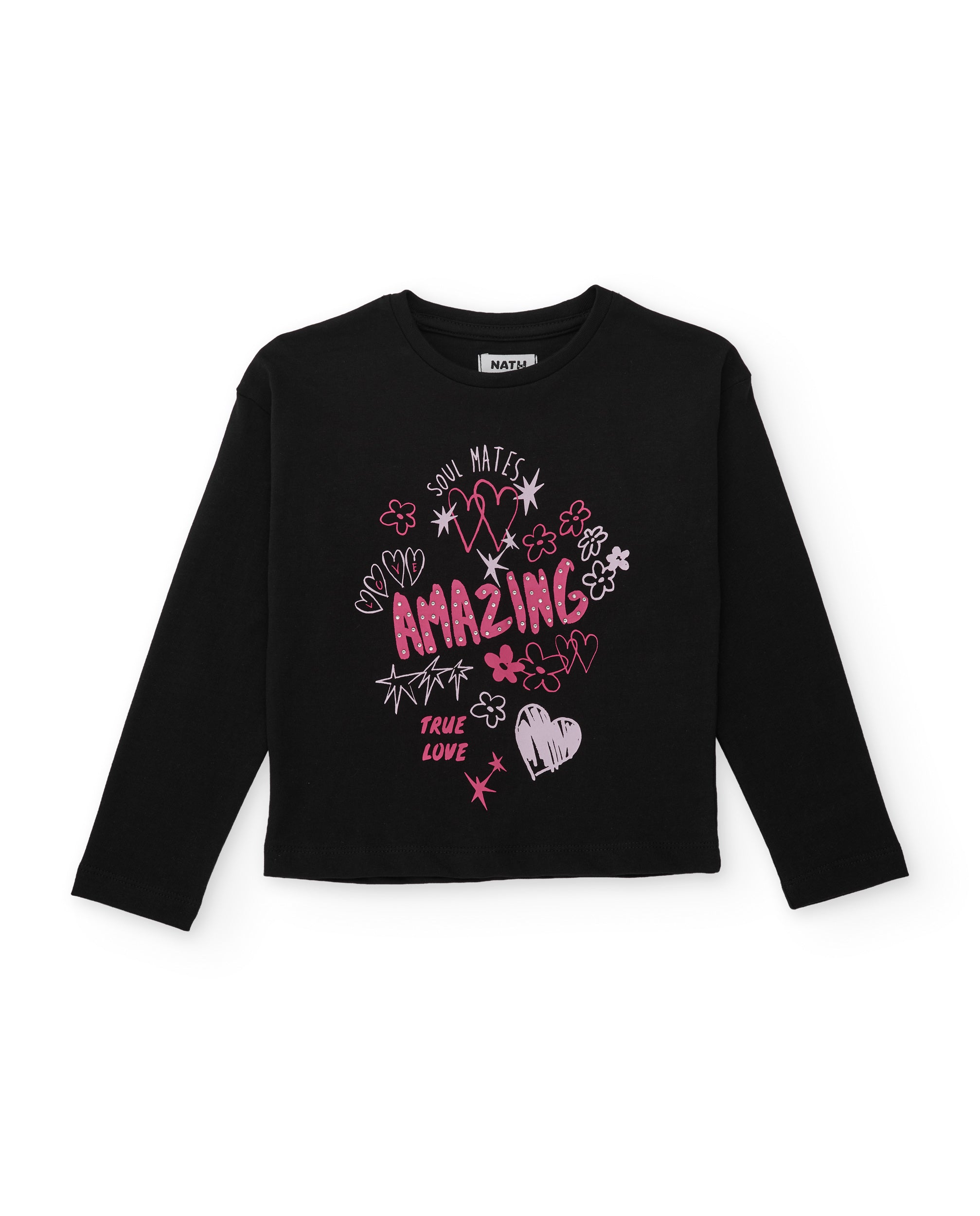 Tuc Tuc maglietta bambina nera manica lunga cotone