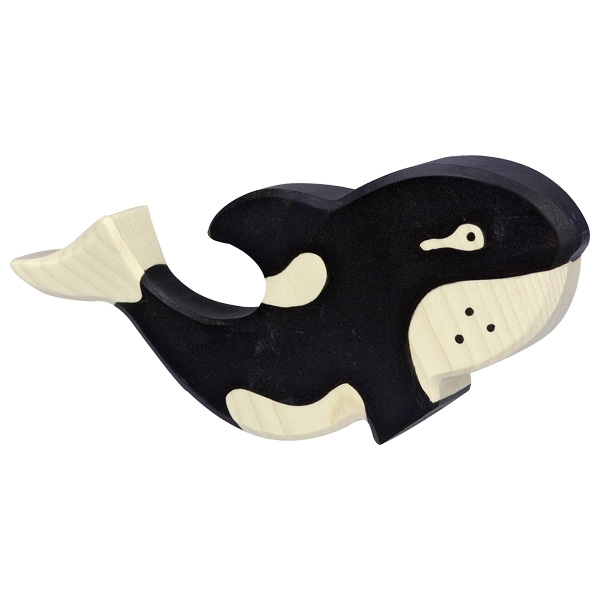 Holztiger Orca figura legno dipinta a mano