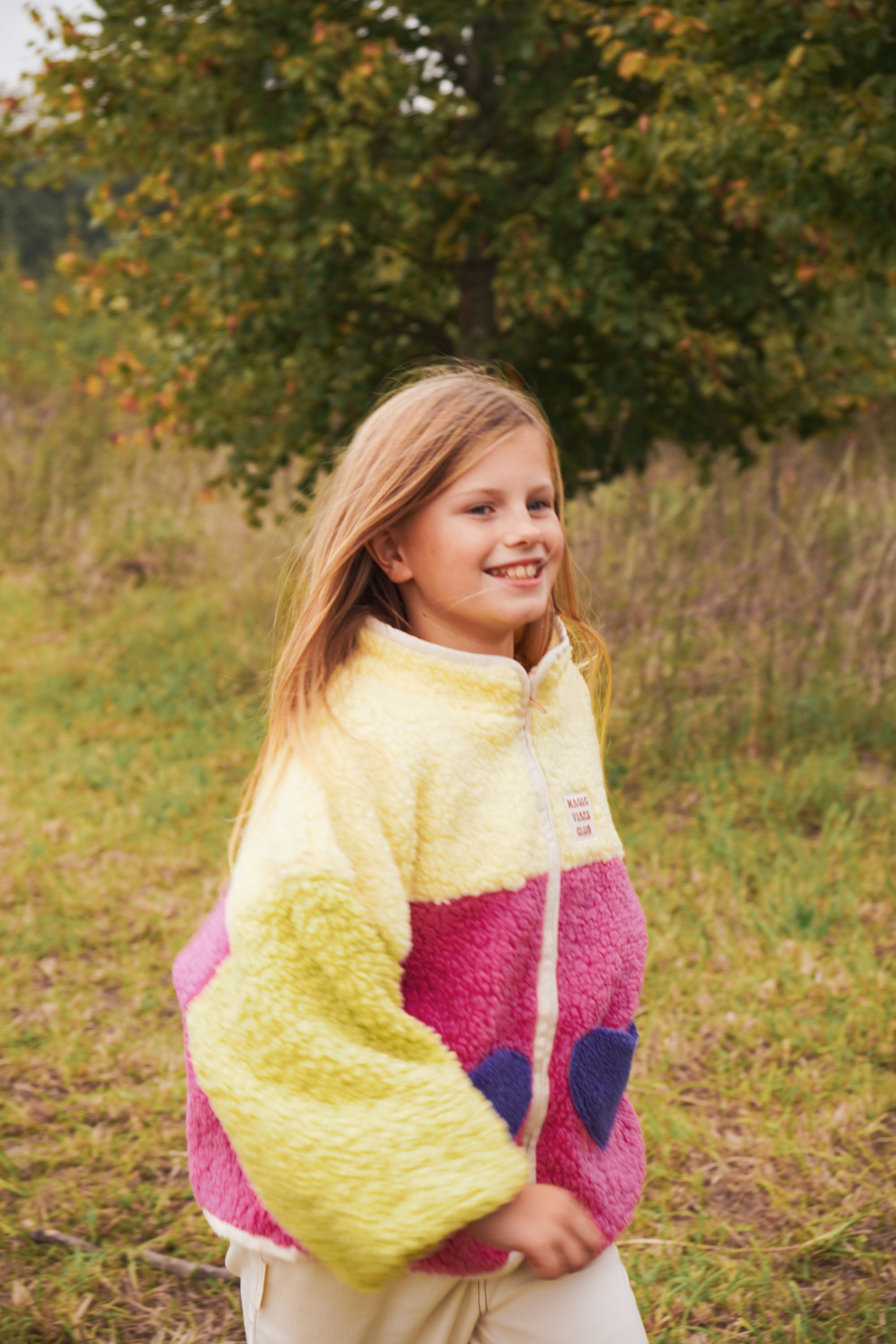 Ella and Rapha Funky Heart giacca teddy bimba multicolor poliestere