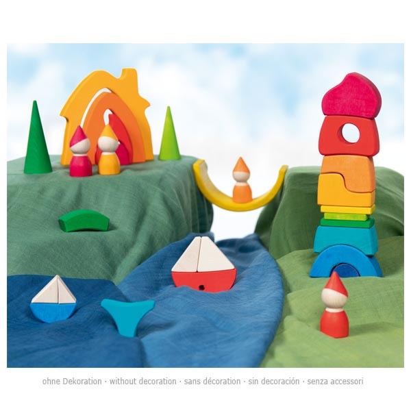 Goki Arcobaleno Castello Impilabile in Legno Montessori