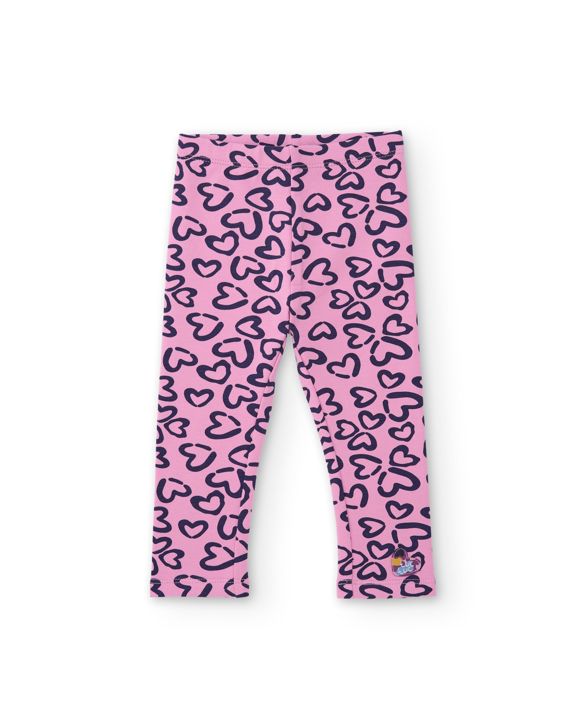 Tuc tuc leggings bambina rosa felpati cuori
