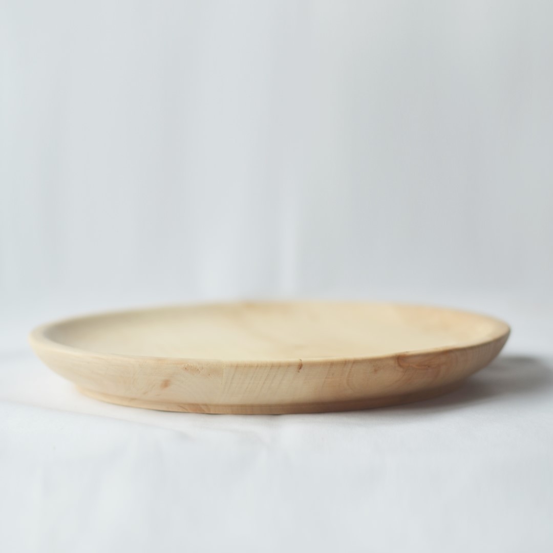 Vassoio rotondo legno naturale 30 cm per attività montessori