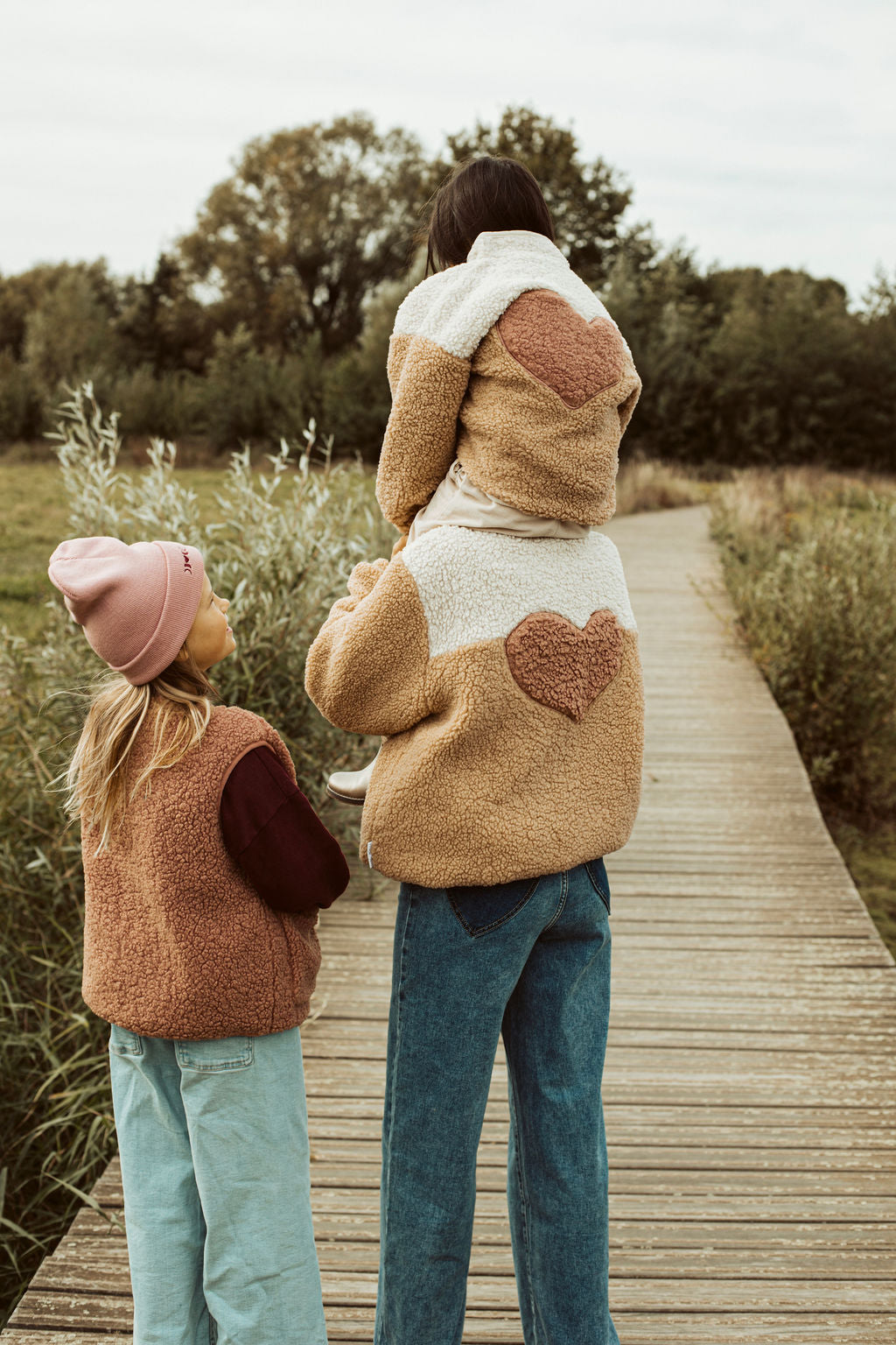 Ella and Rapha Teddy gilet smanicato rosa caldo invernale