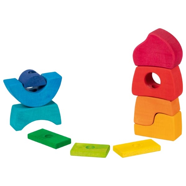 Goki Arcobaleno Castello Impilabile in Legno Montessori