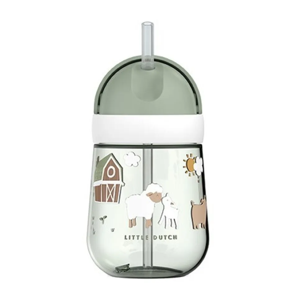 Little Dutch Piccola Fattoria bicchiere con cannuccia 9m+