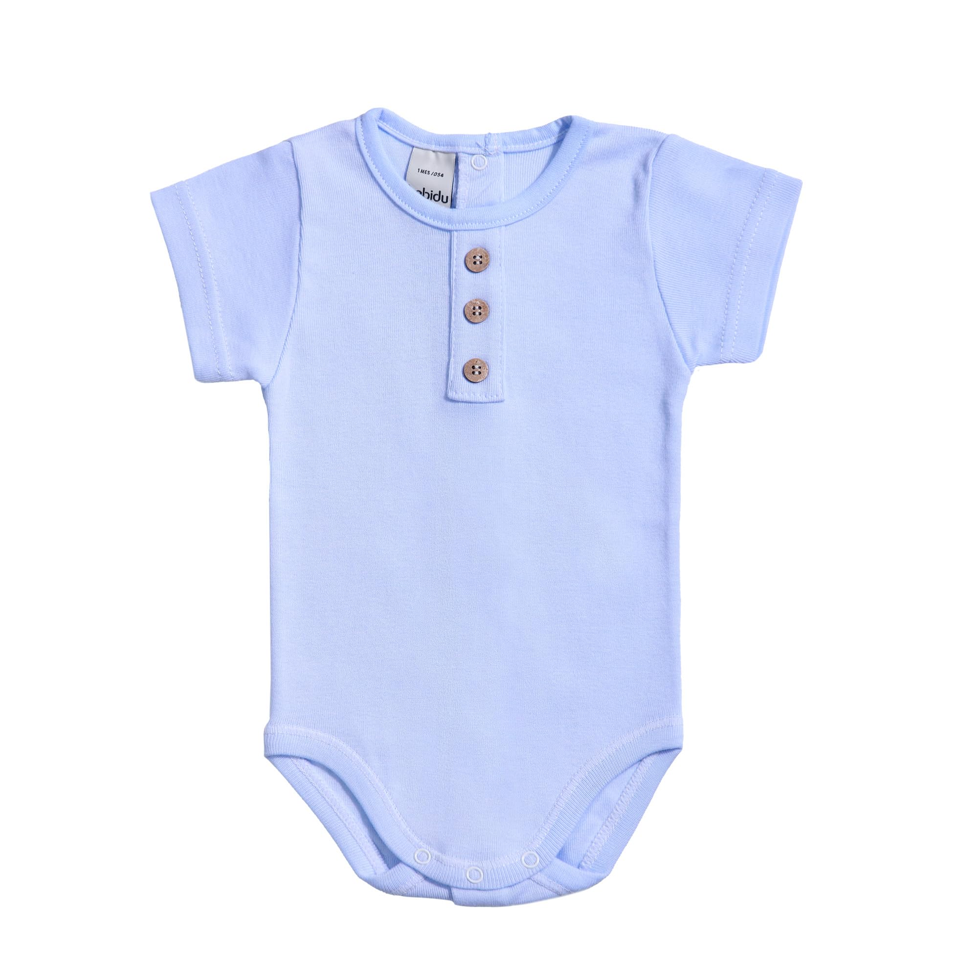 Babidu Body Abbottonato Maniche Corte 6-9 Mesi Cotone
