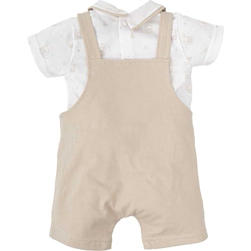 Babidu Fascino set maglietta e salopette beige 3 anni in cotone