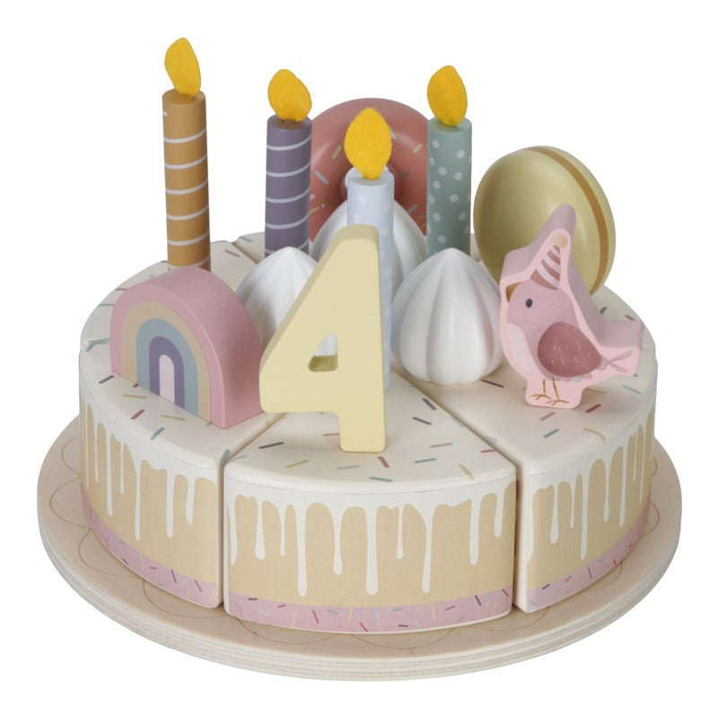 Little Dutch torta compleanno rosa legno 26 pezzi