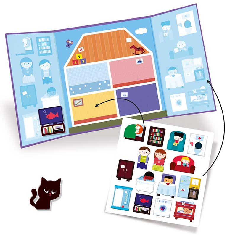 Djeco Casa sticker riposizionabili 14 pezzi da viaggio