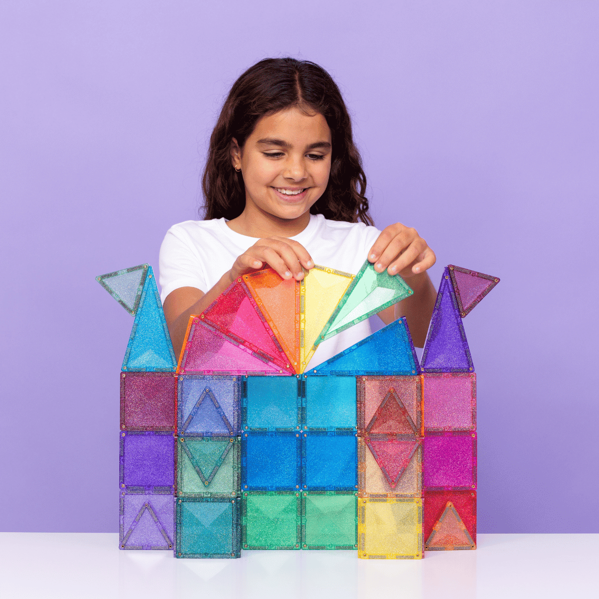 Connetix Castle Pack Costruzioni Magnetiche Glitter 48 Pezzi