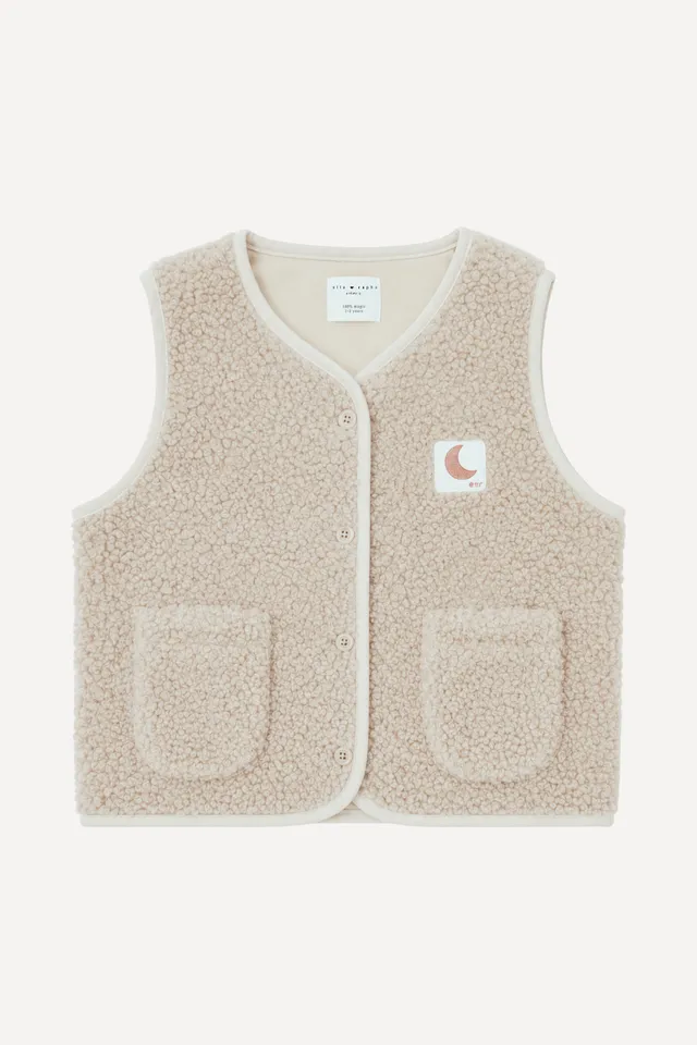 Ella and Rapha Teddy Little gilet beige pile