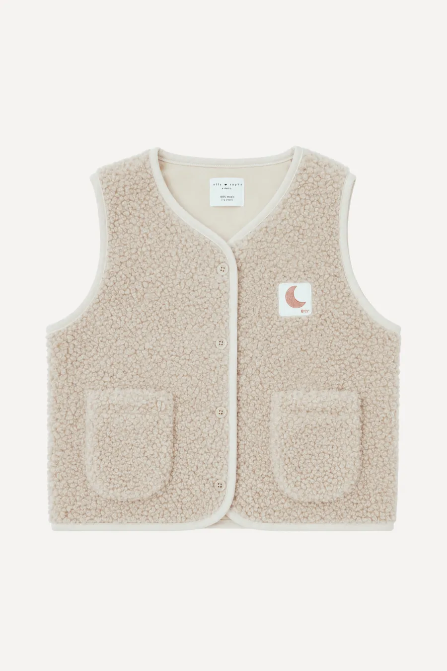 Ella and Rapha Teddy Little gilet beige pile