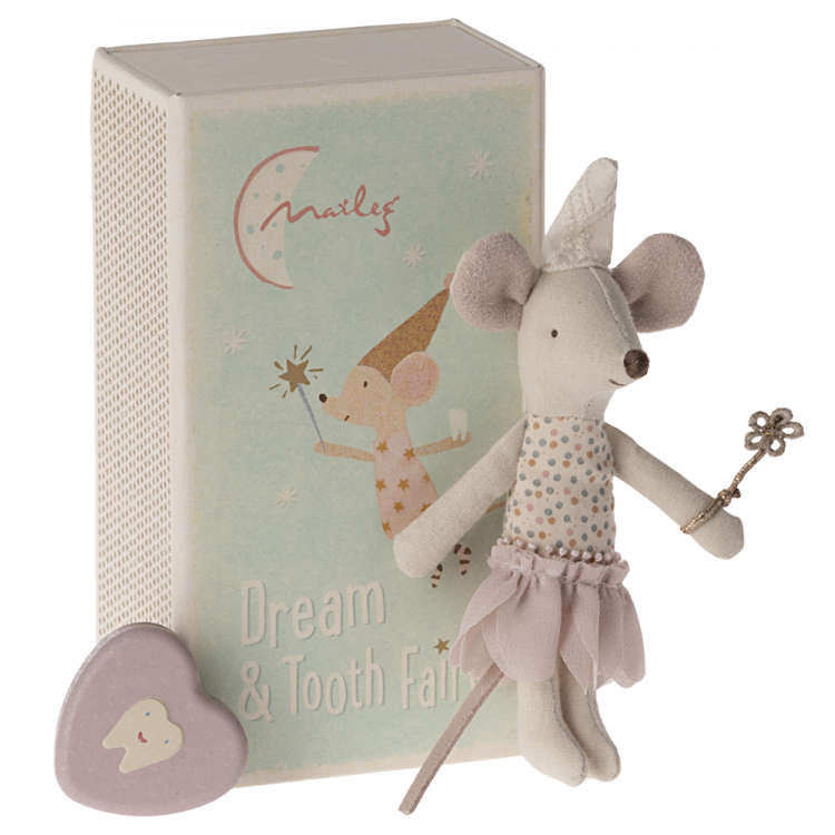 Maileg Little Sister Fata dei Denti topolino in box cotone