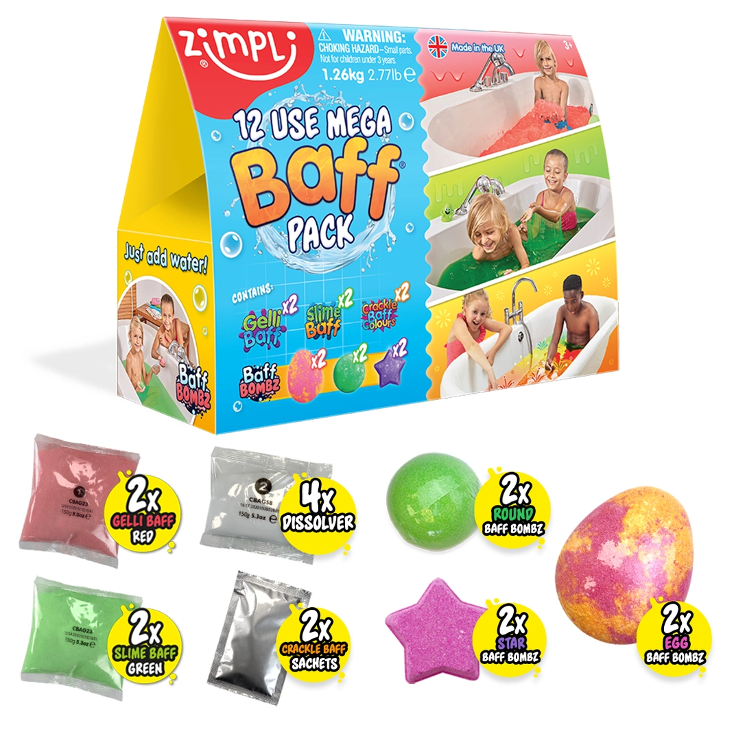 Zimpli Kids Mega Baff Pack 12 pezzi gioco bagnetto colorato
