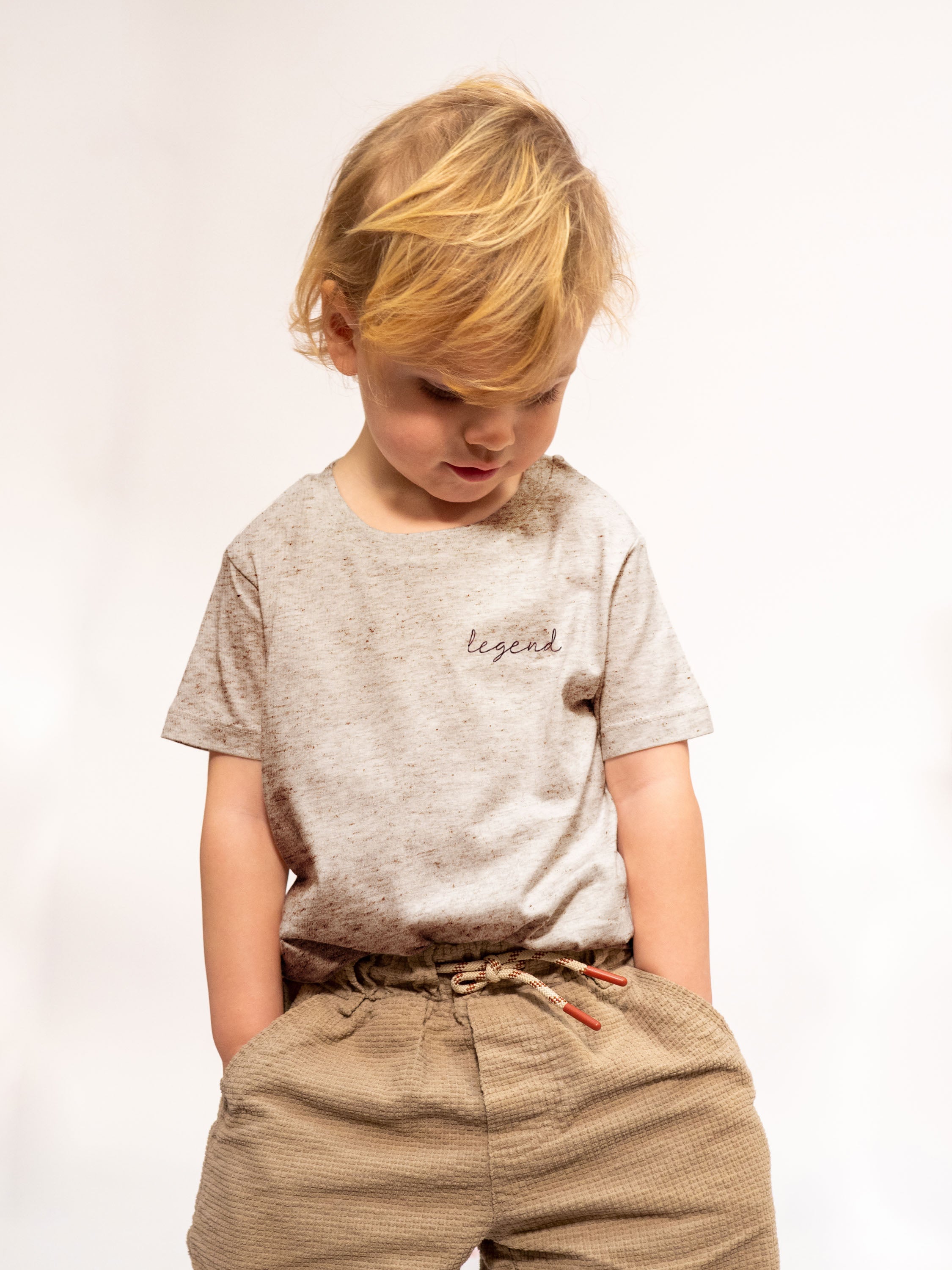 Ella and Rapha Little Legend t-shirt bambino beige cotone organico