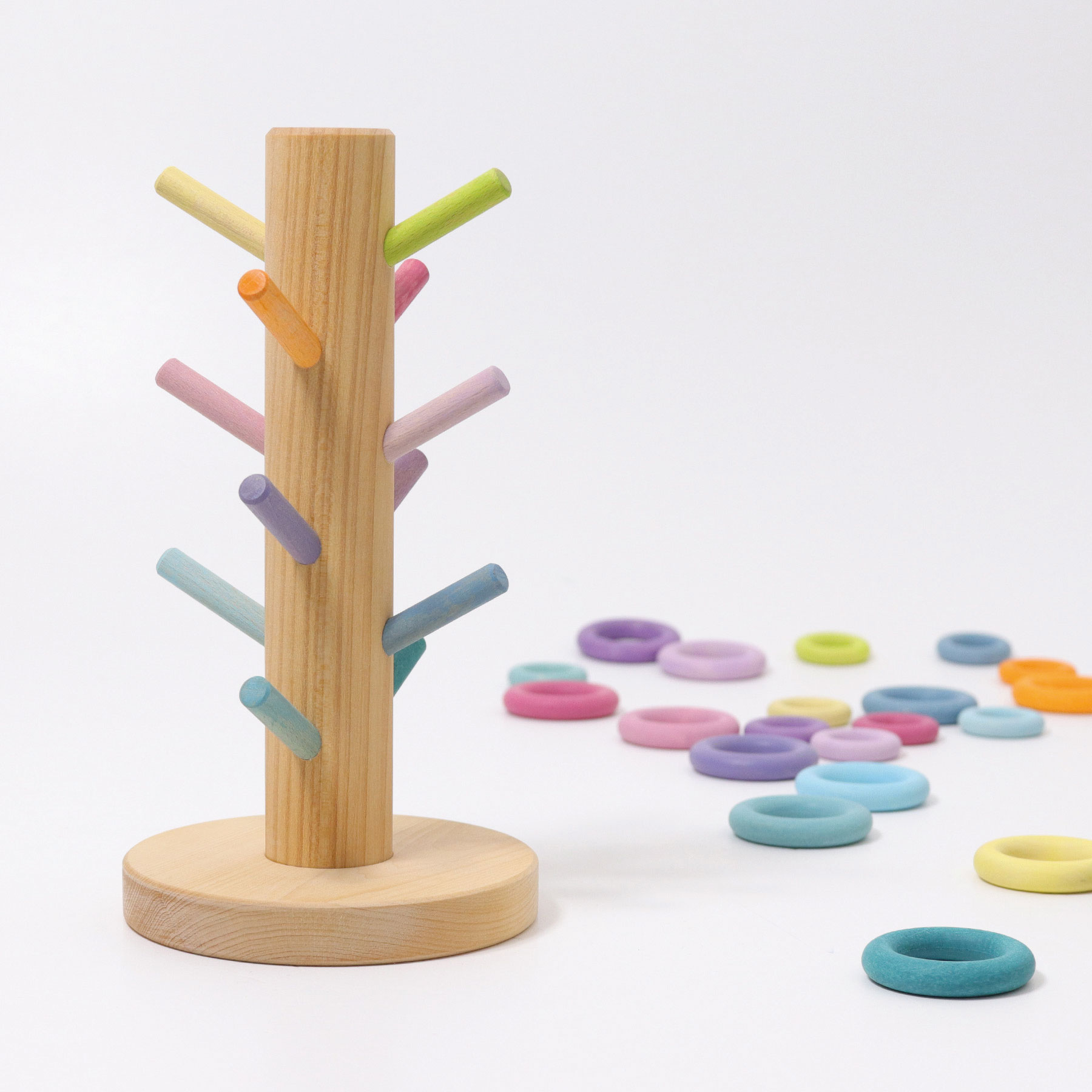 Grimm's Building Rings Pastel albero in legno 12 tasselli