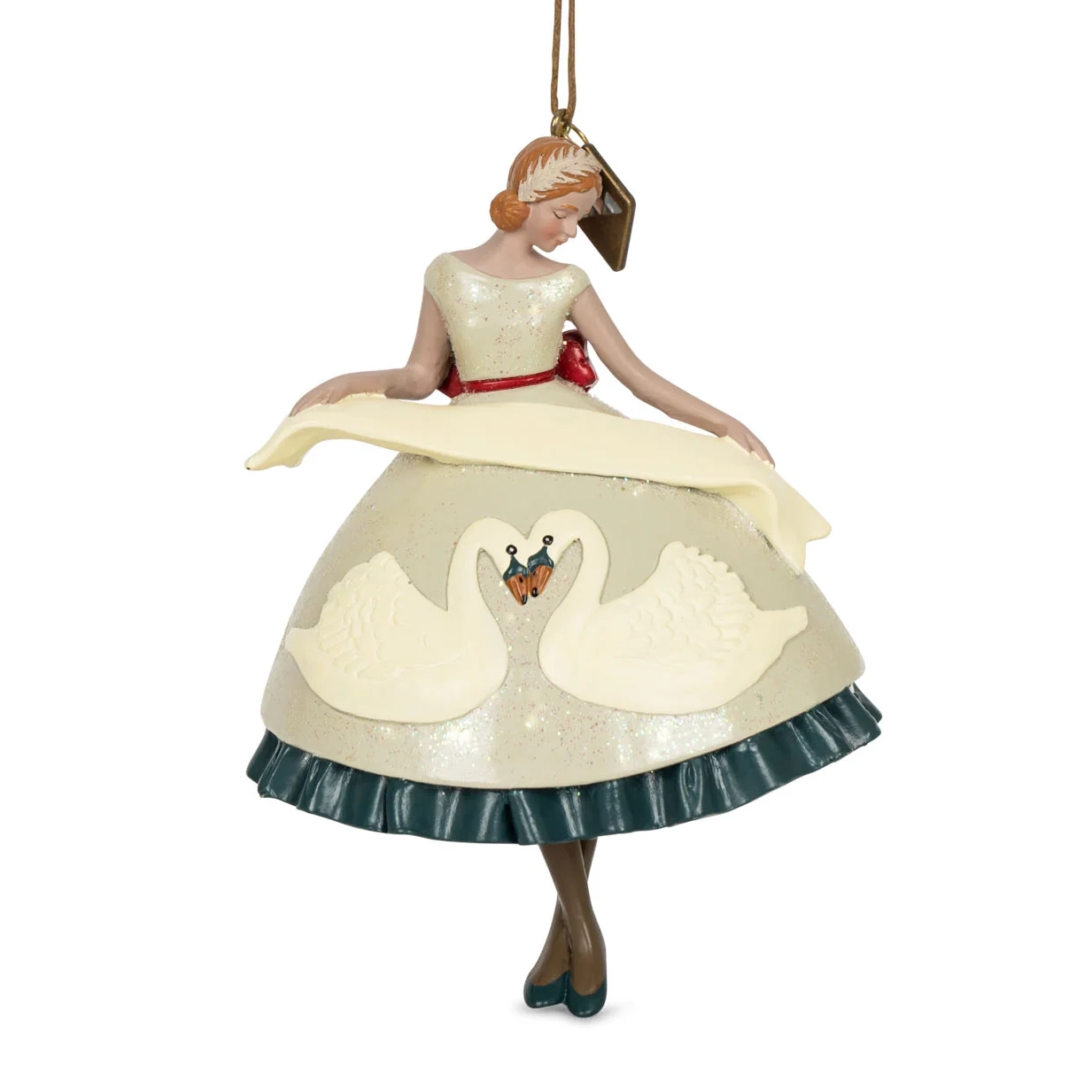 Konges Sløjd Ballerina cigno decorazione Natale resina