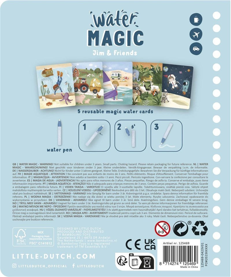 Little Dutch Jim Friends libro magico acqua riutilizzabile