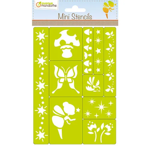 Avenue Mandarine Fate mini stencil disegno 10 pezzi