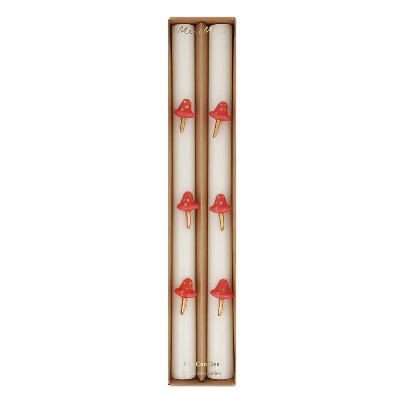 Meri Meri Mushroom candele da tavolo set 2 pezzi rosse