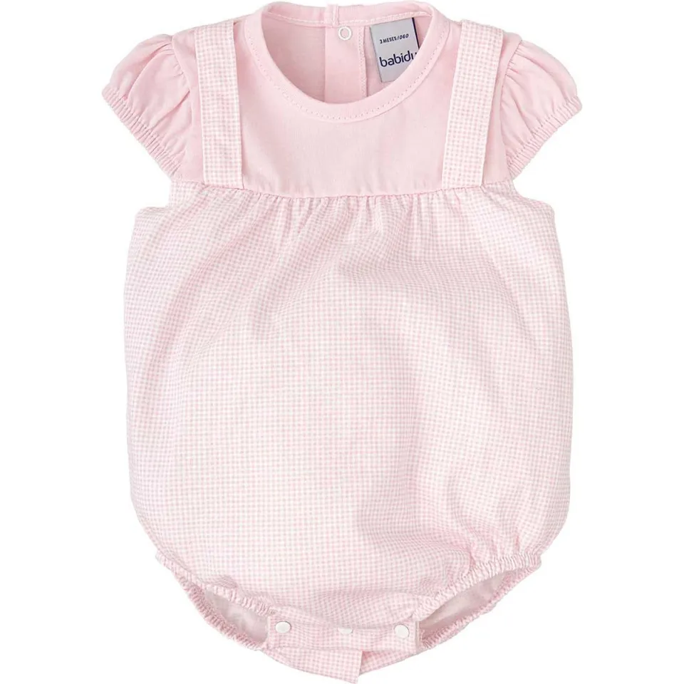Babidu Salopette Vichy Rosa set 2 anni cotone