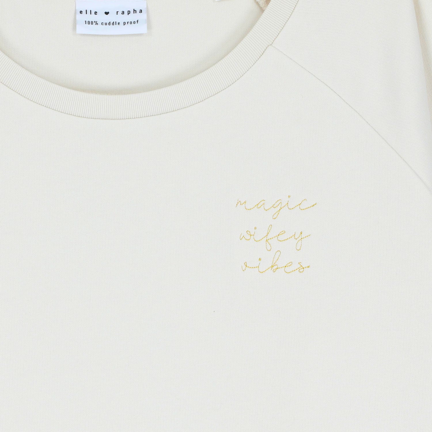 Ella and Rapha Wifey felpa ivory classic fit bianca