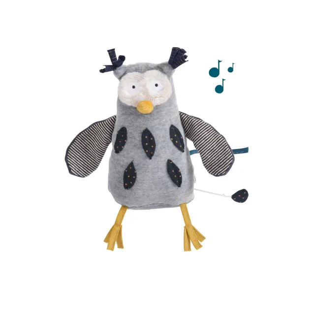 Les Moustaches Gufo carillon peluche neonato