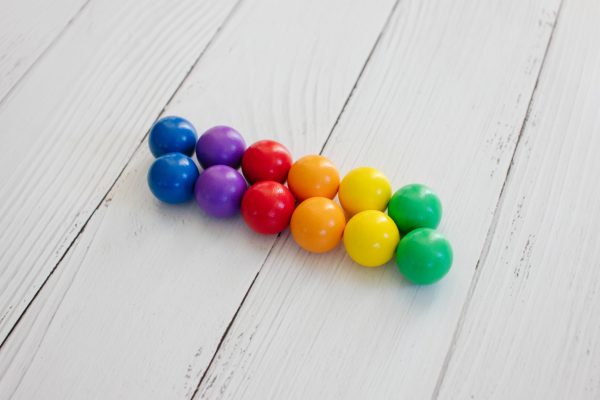 Connetix 12 palline primari in legno per Ball Run 3 cm