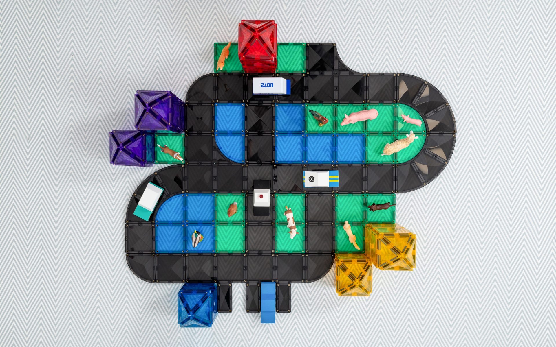 Connetix Road Pack costruzioni magnetiche 48 pezzi nere