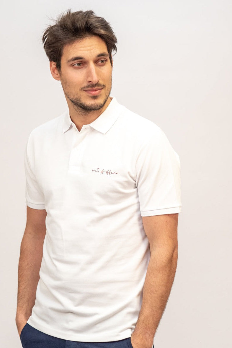 Ella and Rapha Out of Office polo uomo bianca casual