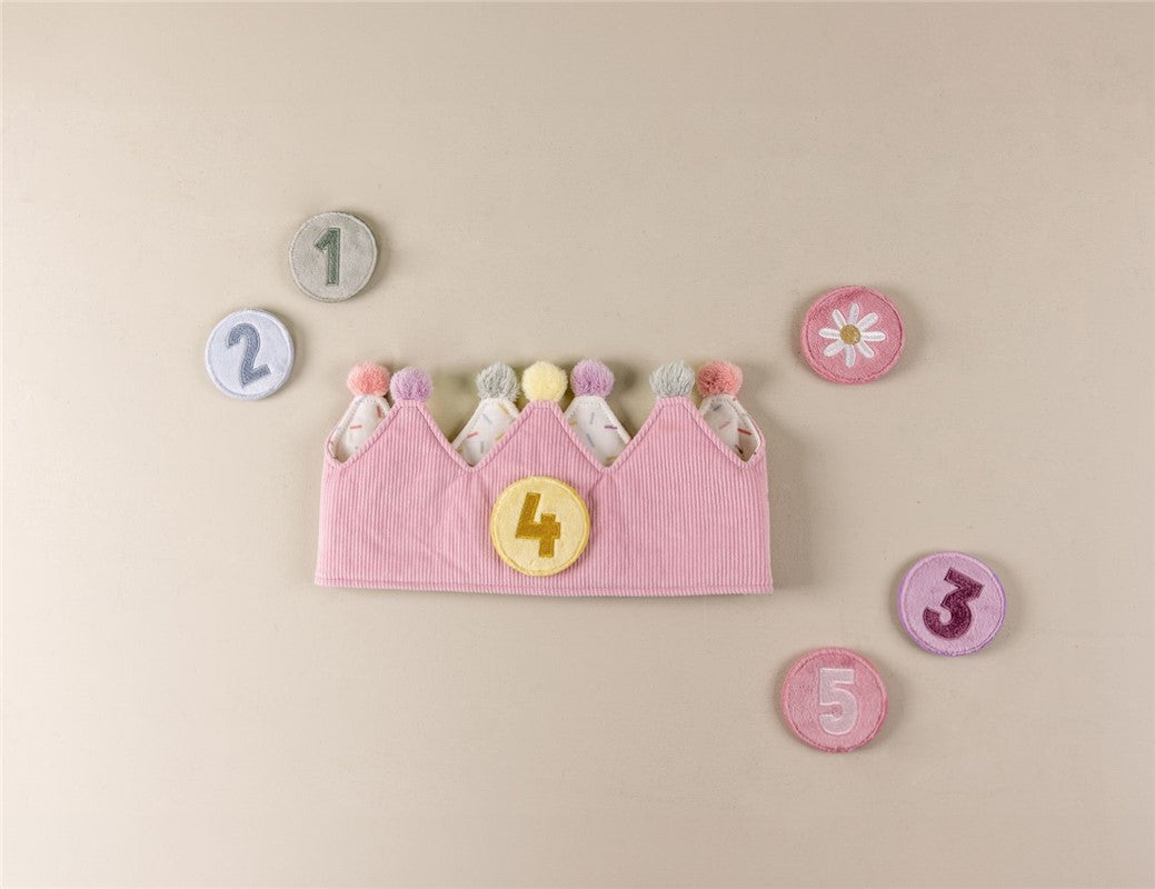 Little Dutch Corona Compleanno Rosa Numeri 1-5 Pompon