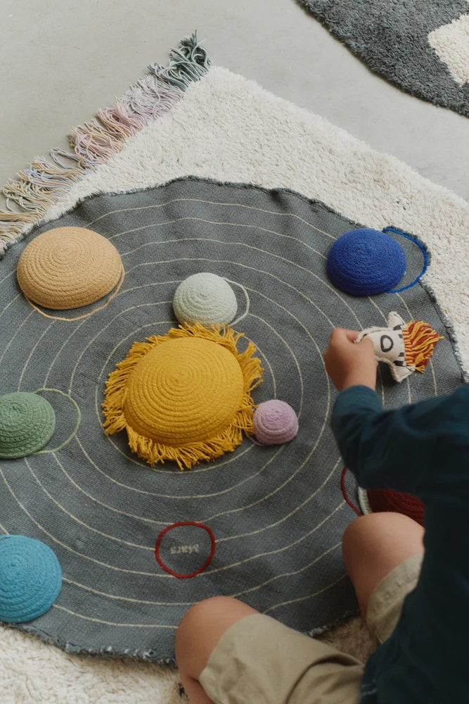 Lorena Canals Solar System tappeto gioco 63x67 cm cotone