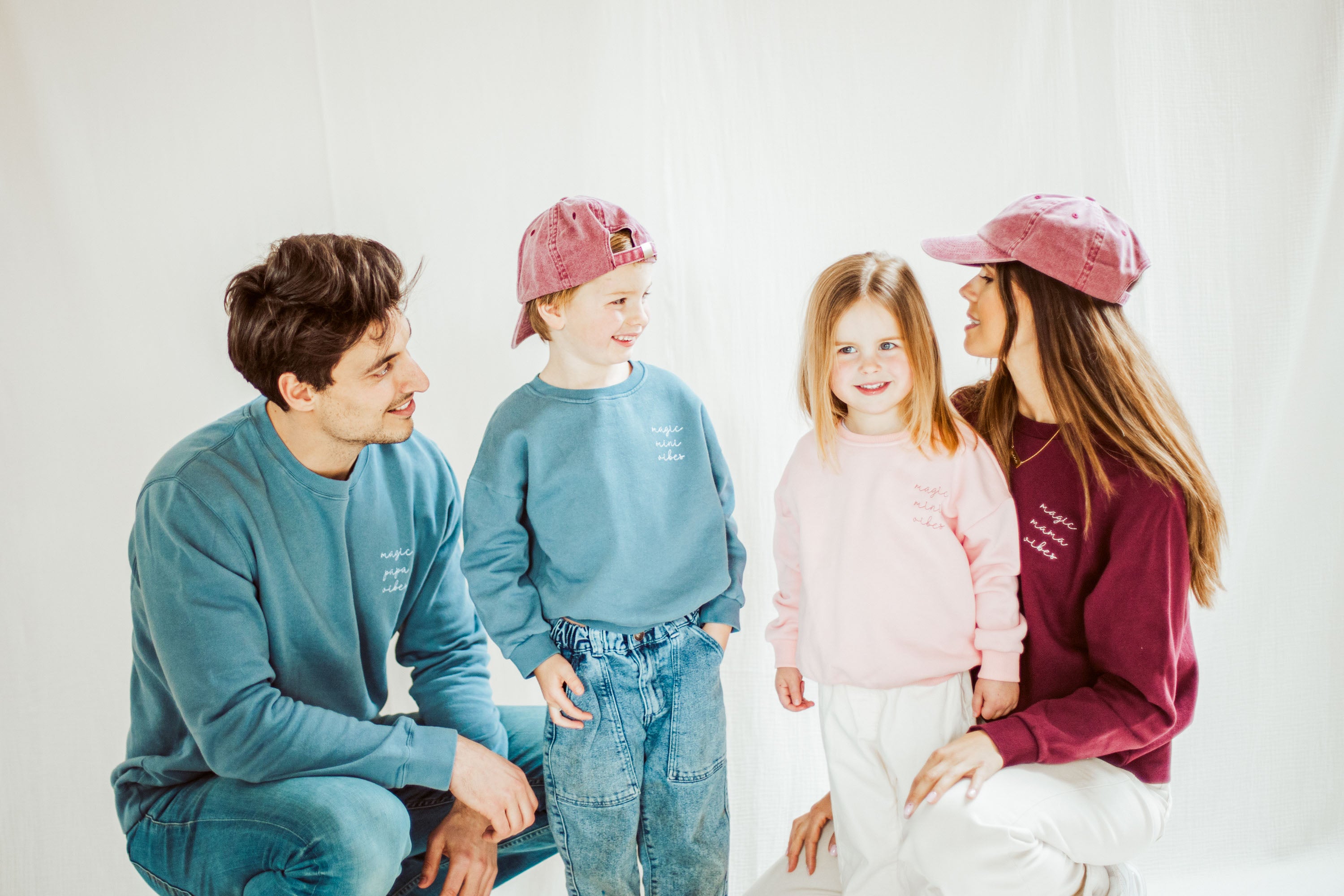 Ella and Rapha Mini felpa bambino blu petrolio loose fit
