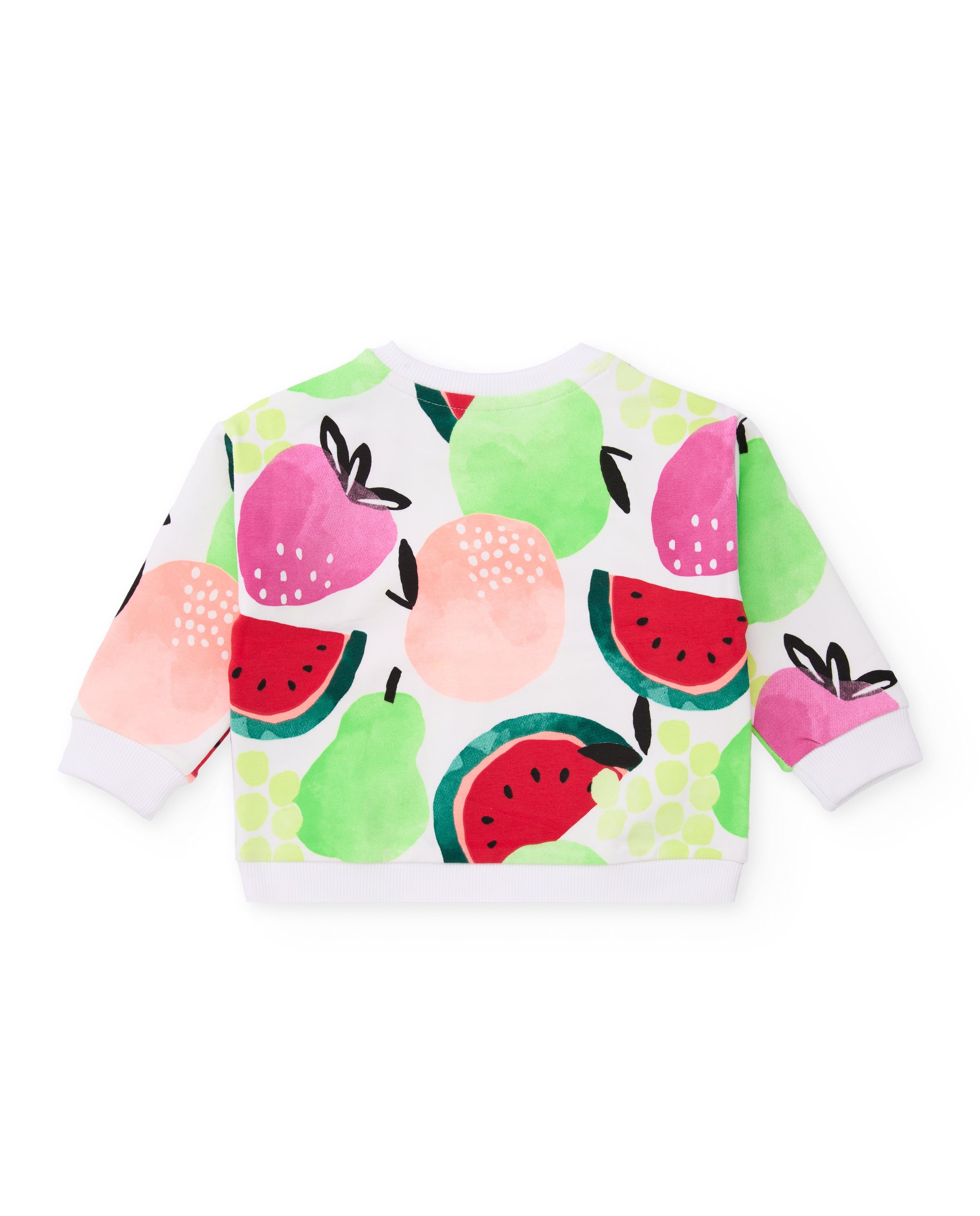 Tuc tuc felpa bambina bianca stampa frutta