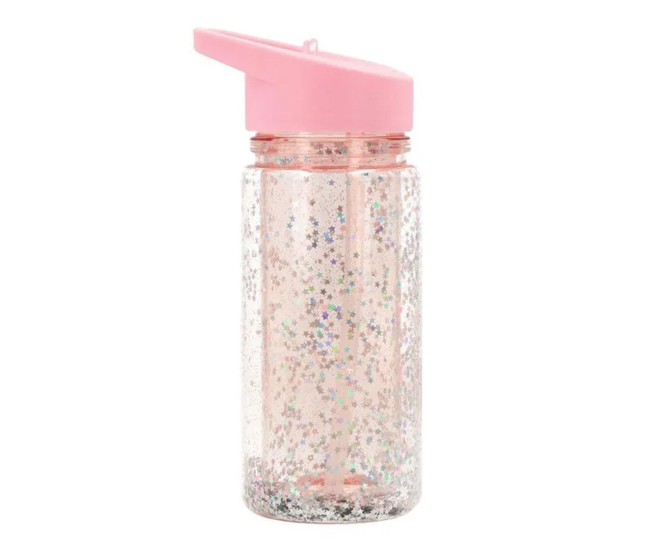 Tutete Bottiglia Bambini Rosa Glitter Stelle 340 ml