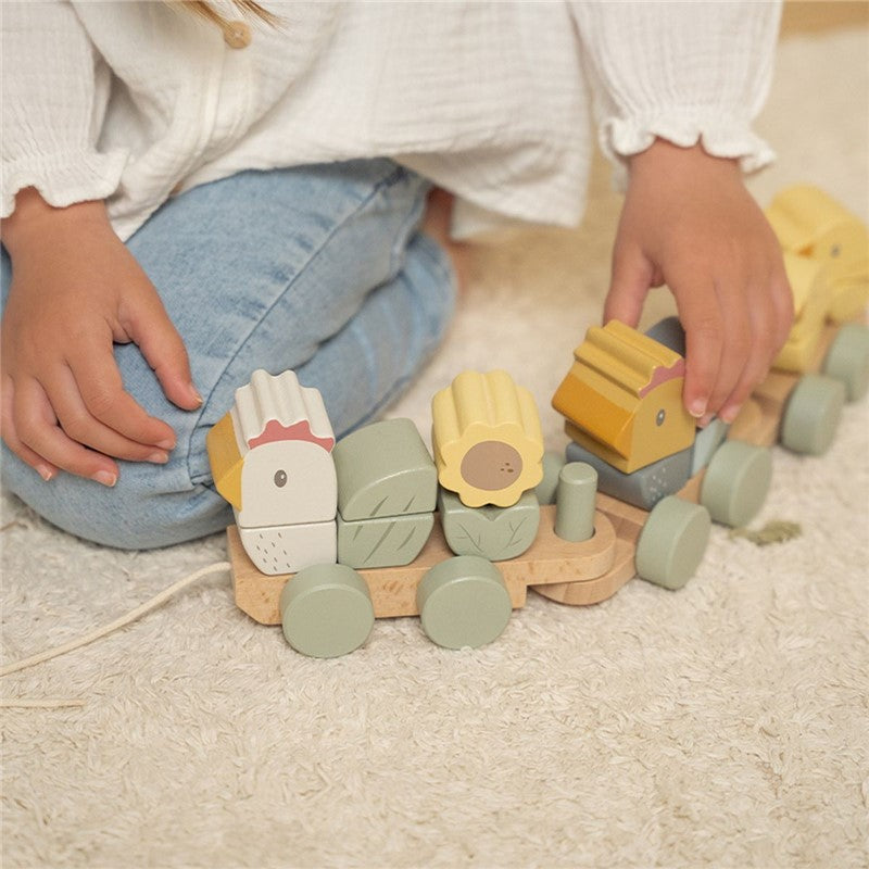 Little Dutch Trenino Legno Little Farm 17 Pezzi