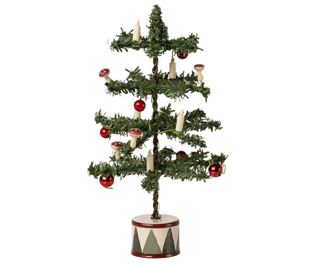 Maileg Topo New albero di Natale con luci LED 16 cm