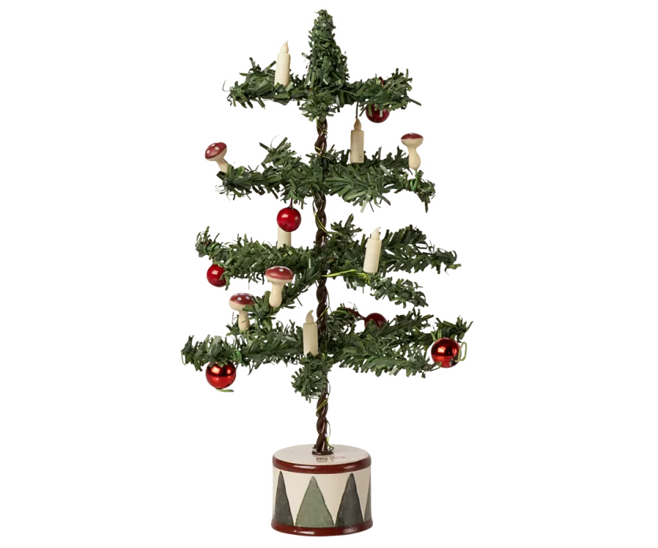 Maileg Topo New albero di Natale con luci LED 16 cm