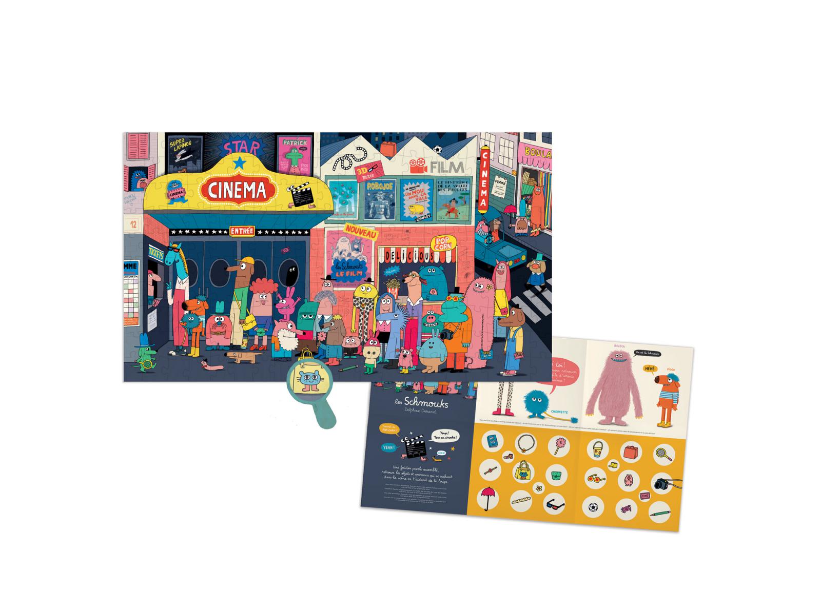 Moulin Roty Al Cinema Puzzle Cerca e Trova 200 Pezzi Lente