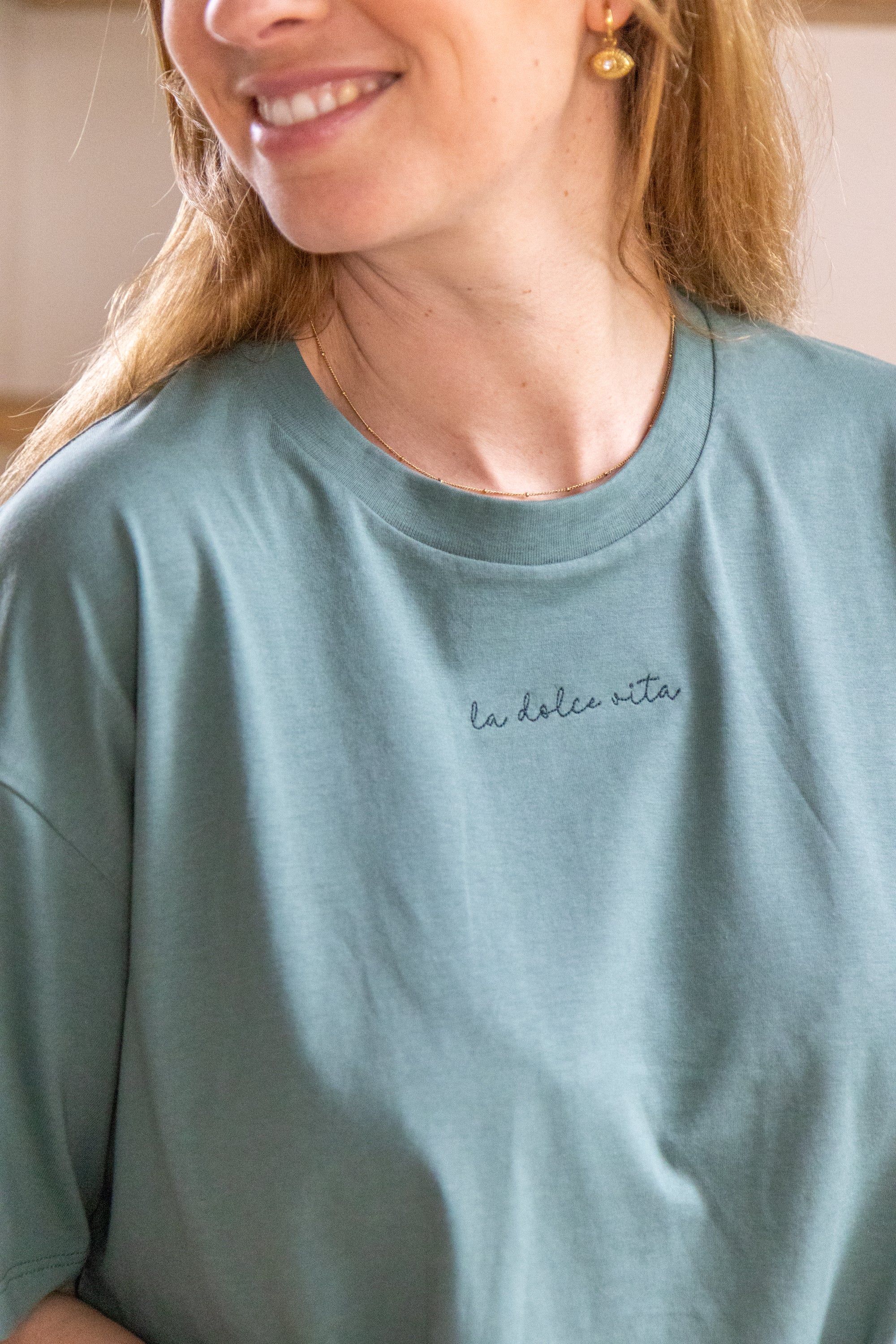 Ella and Rapha Dolce Vita t-shirt verde cotone biologico