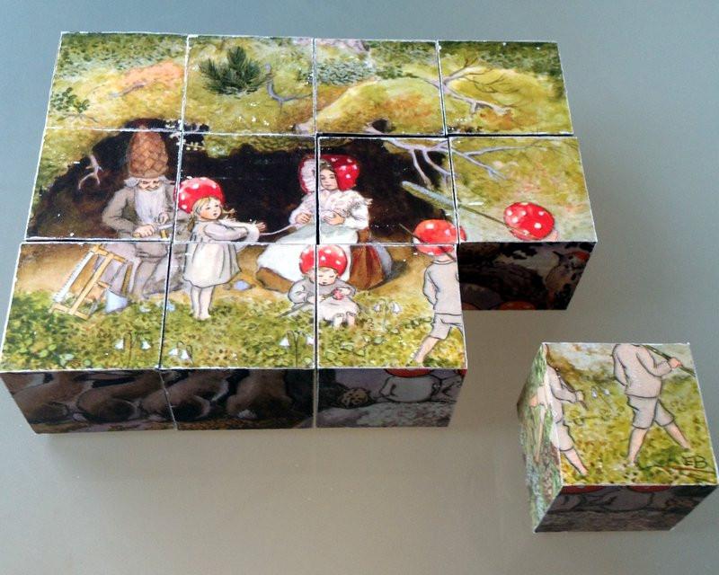 Elsa Beskow Children of the Forest puzzle 18 cubi